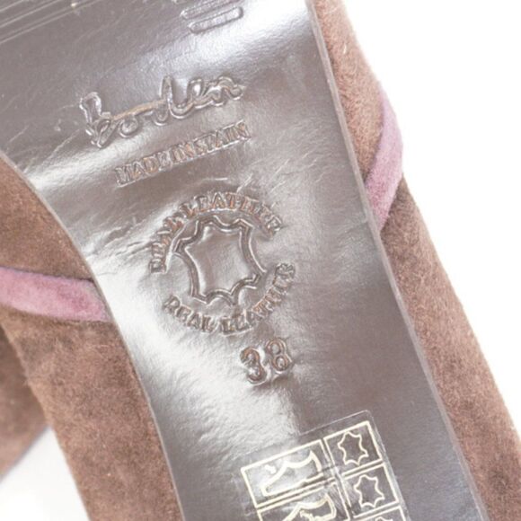 Boden Suede Brown Round Toe Heels, Size 38/8 - Picture 8 of 8